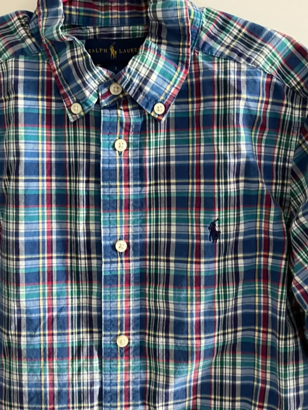 Polo Ralph Lauren Boy's Classic Button Down Shirts Size 7 Long Sleeve Lot of 2.